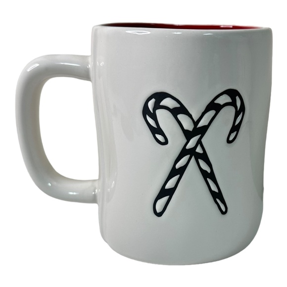 Rae Dunn "PEPPERMINT MOCHA" Candy Cane Coffee Mug - Picture 2 of 2